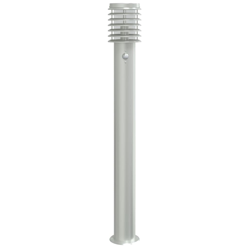 Venkovní stojací lampy s čidly 3 ks stříbrné 110 cm ocel