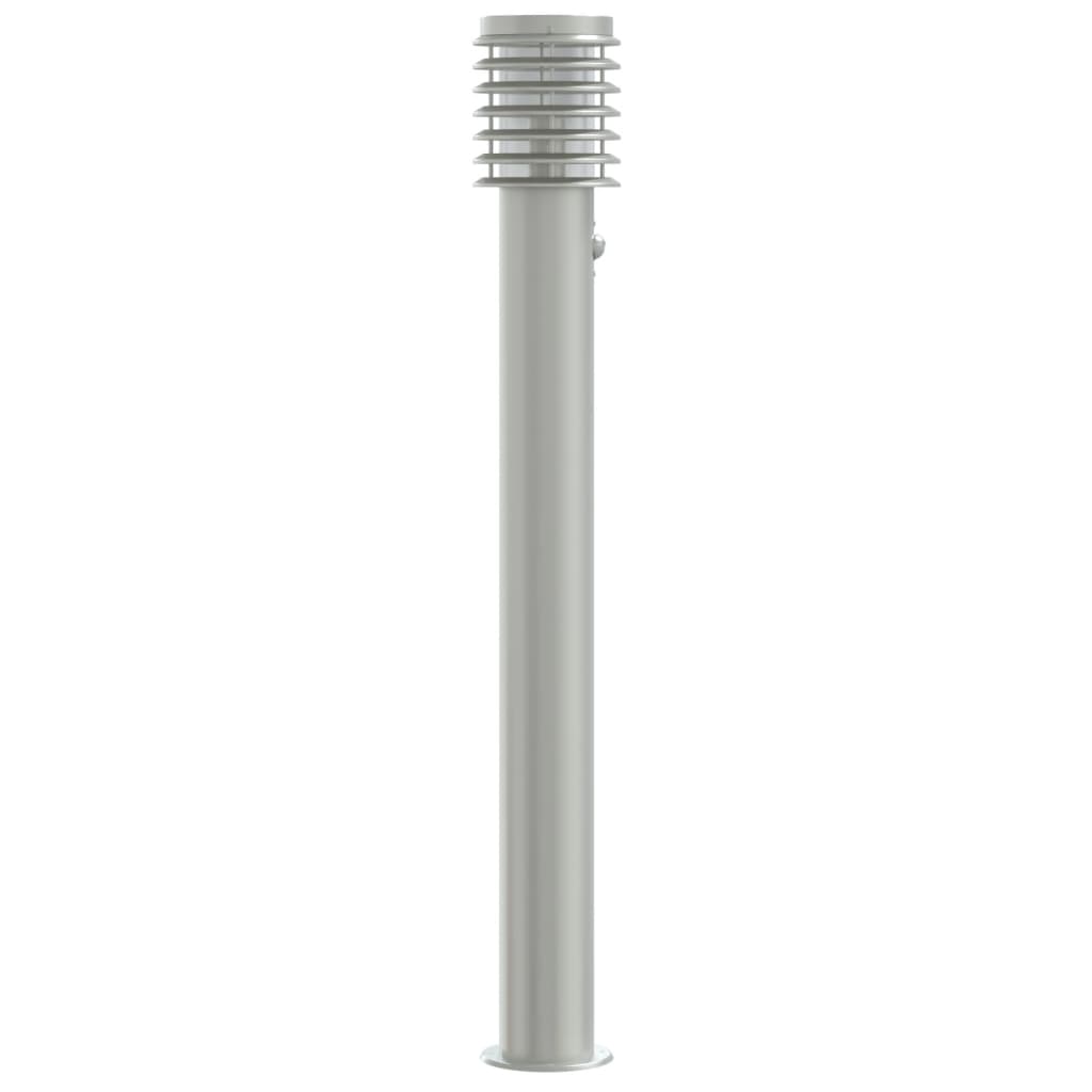 Venkovní stojací lampy s čidly 3 ks stříbrné 110 cm ocel