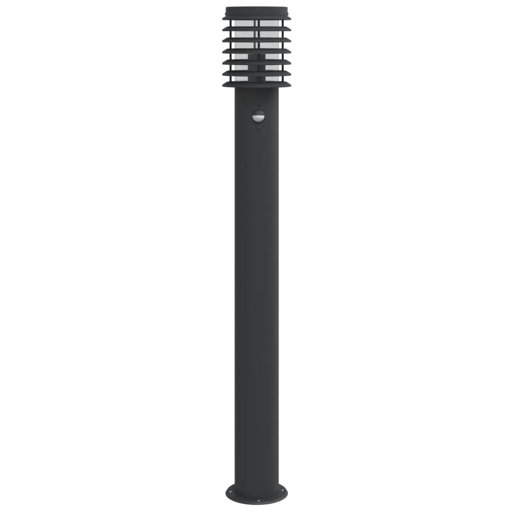 Venkovní stojací lampy s čidly 3 ks černé 110 cm nerezová ocel
