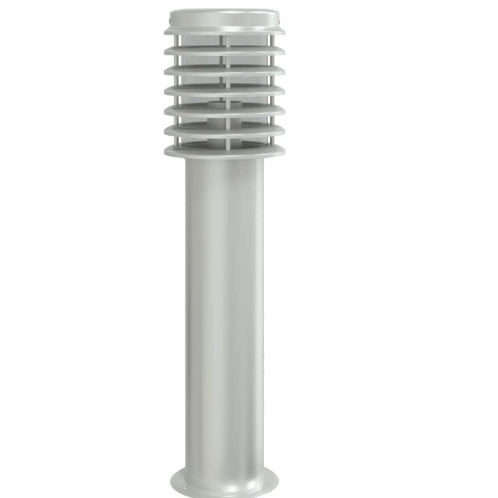 Venkovní stojací lampy se zásuvkou 3 ks stříbrné 60 cm ocel