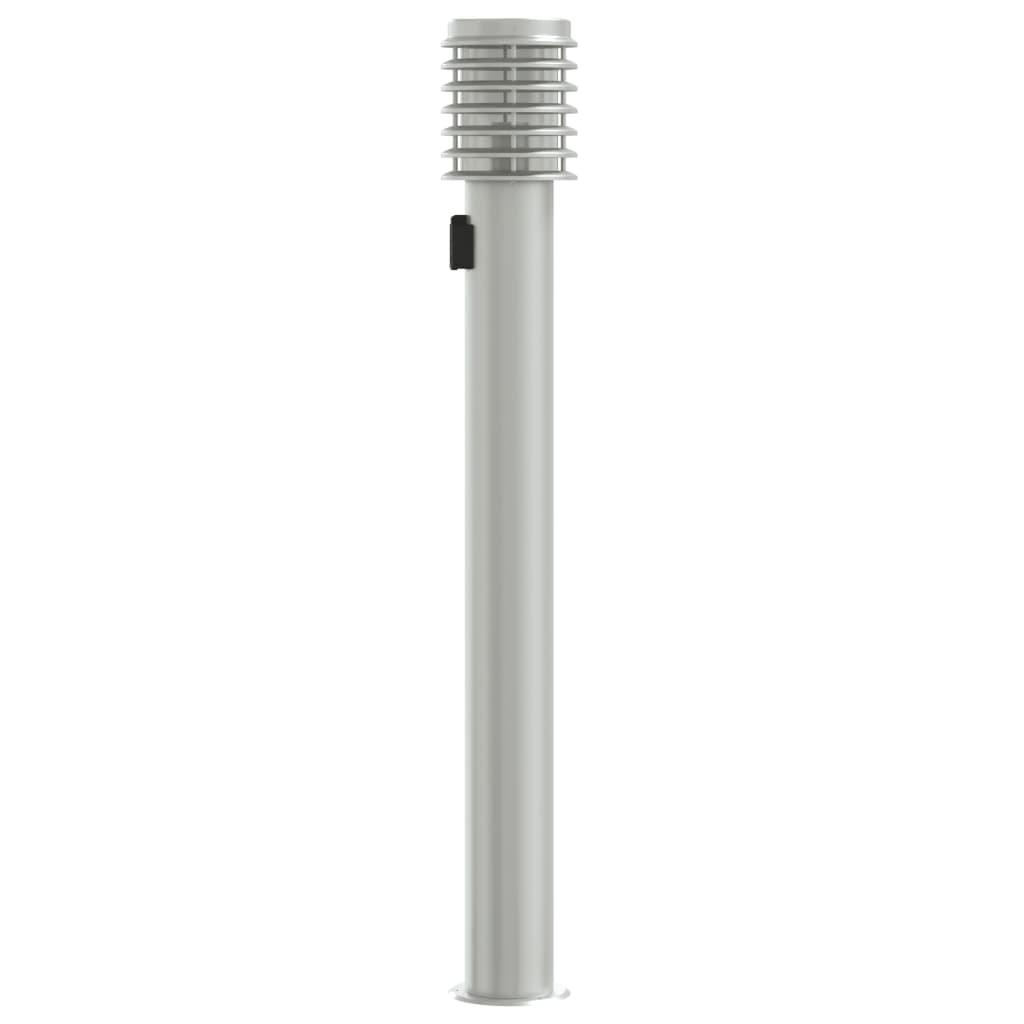 Venkovní stojací lampy se zásuvkou 3 ks stříbrné 110 cm ocel