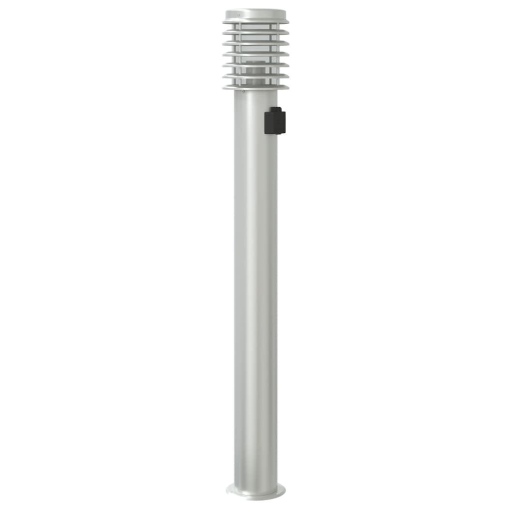 Venkovní stojací lampy se zásuvkou 3 ks stříbrné 110 cm ocel