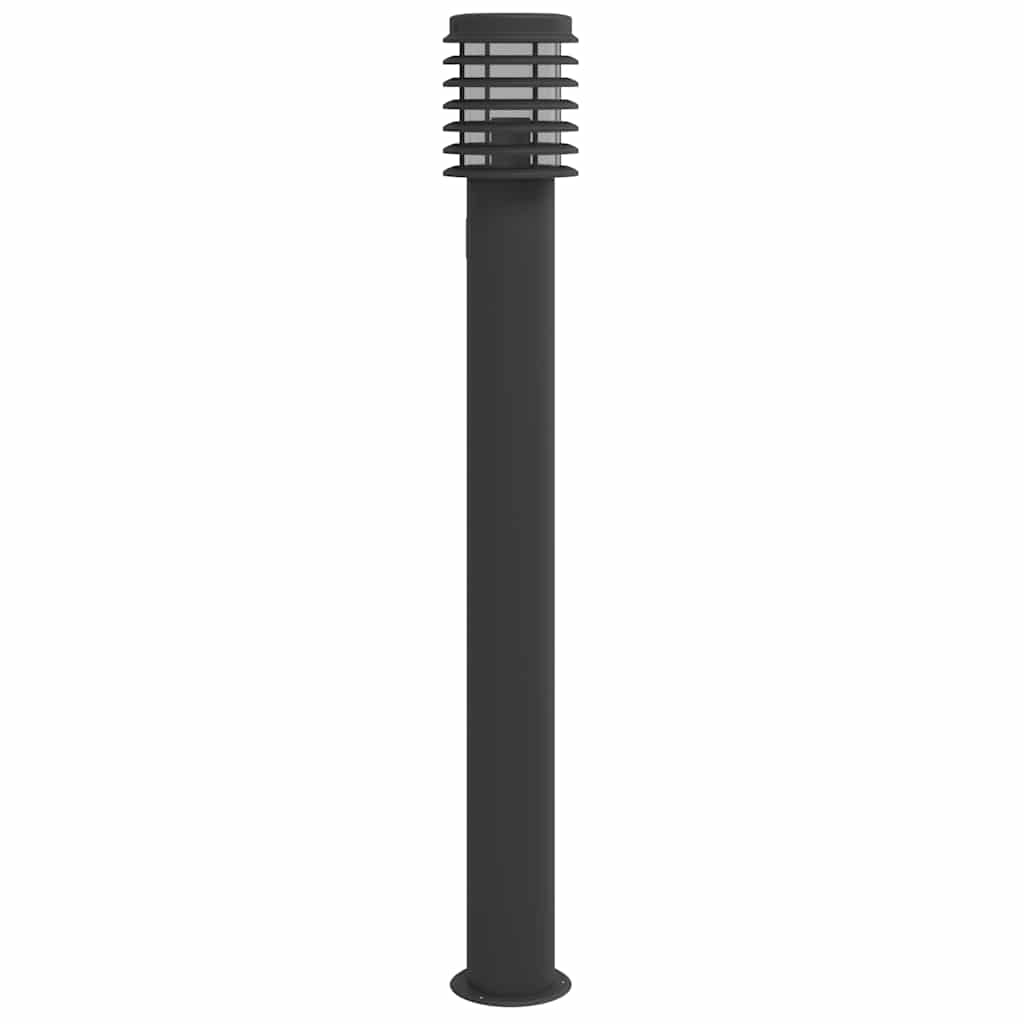 Venkovní stojací lampy se zásuvkou 3 ks černé 110 cm ocel