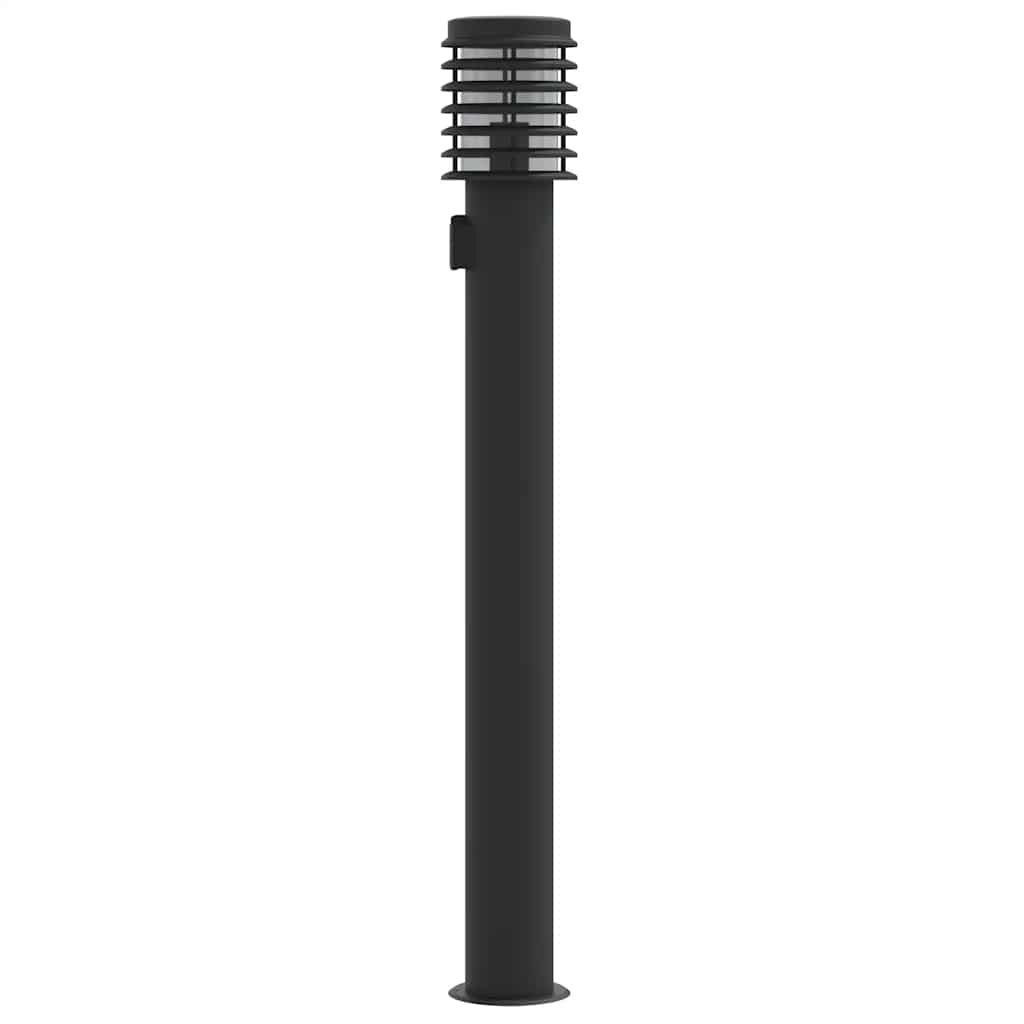 Venkovní stojací lampy se zásuvkou 3 ks černé 110 cm ocel