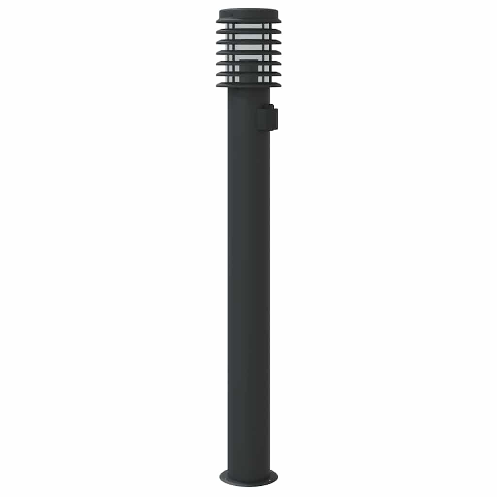 Venkovní stojací lampy se zásuvkou 3 ks černé 110 cm ocel