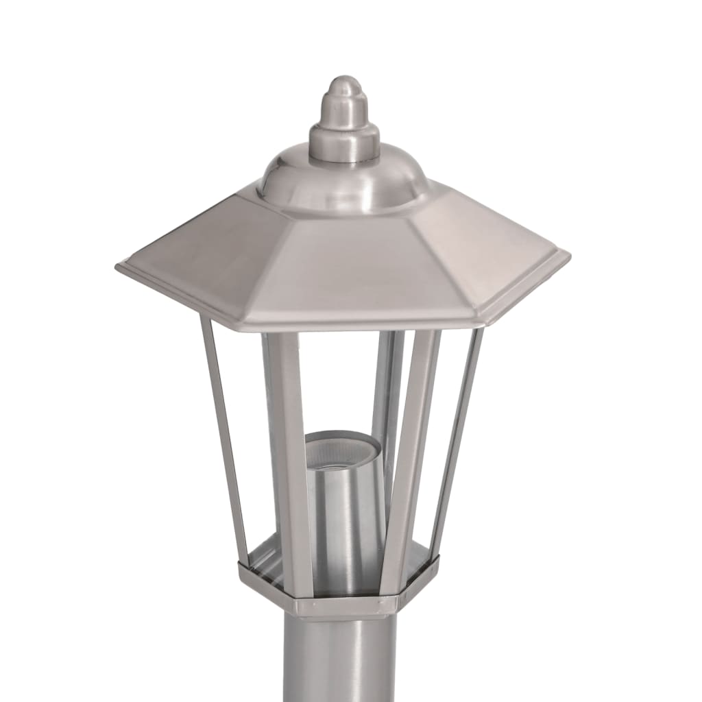 Venkovní stojací lampy 3 ks stříbrné 120 cm nerezová ocel