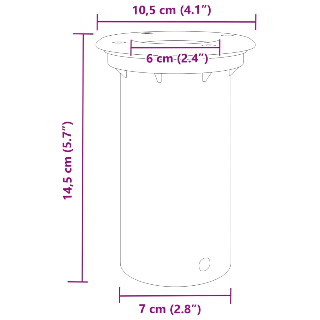 Venkovní zemní svítidlo kulaté černé 10,5 x 10,5 cm litý hliník
