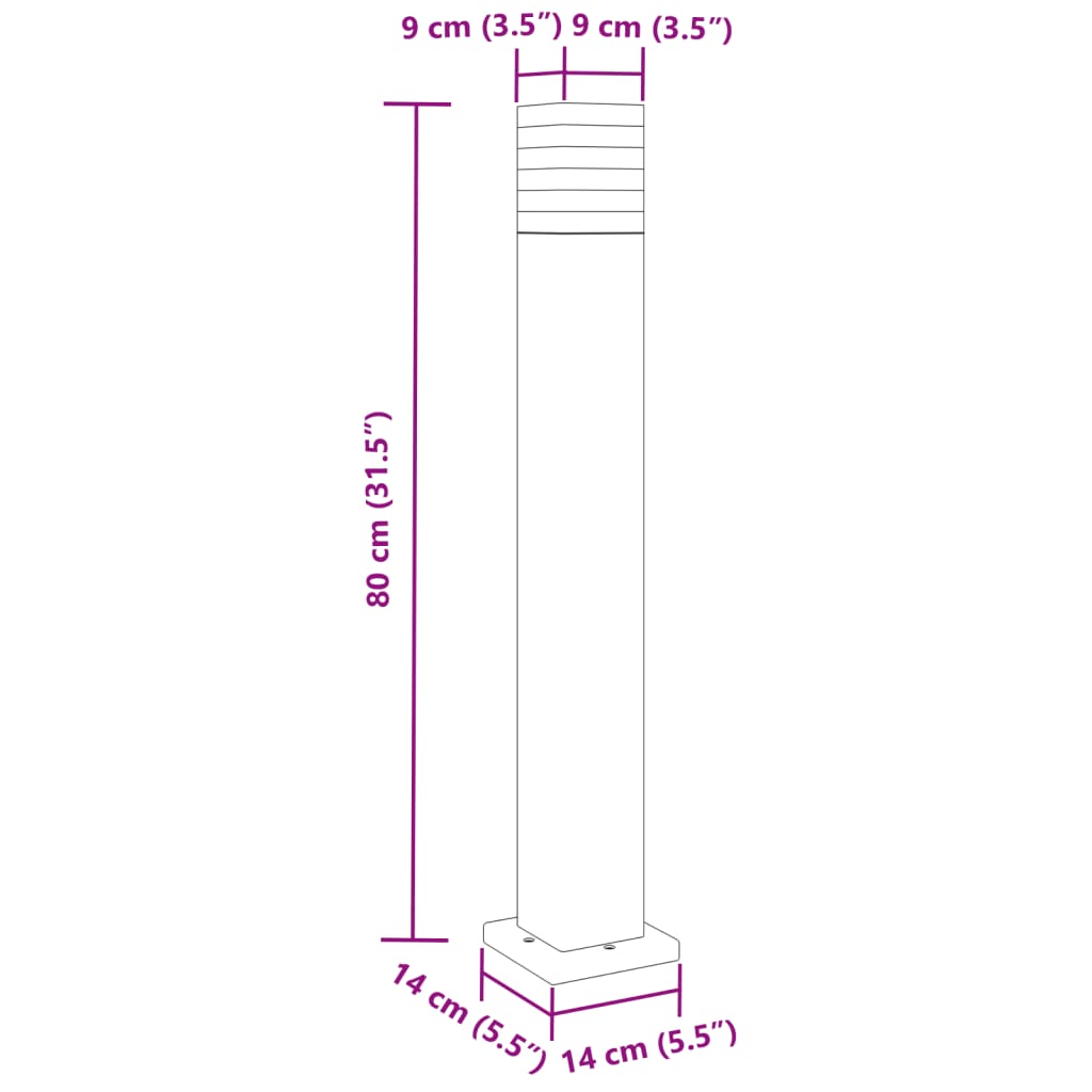 Venkovní stojací lampa černá 80 cm hliník