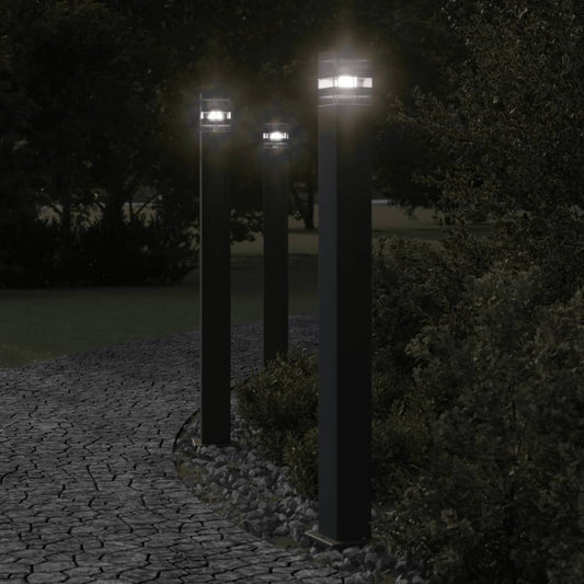 Venkovní stojací lampa černá 110 cm hliník