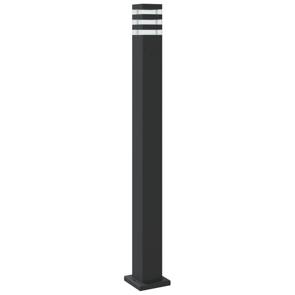 Venkovní stojací lampa s čidlem černá 110 cm hliník