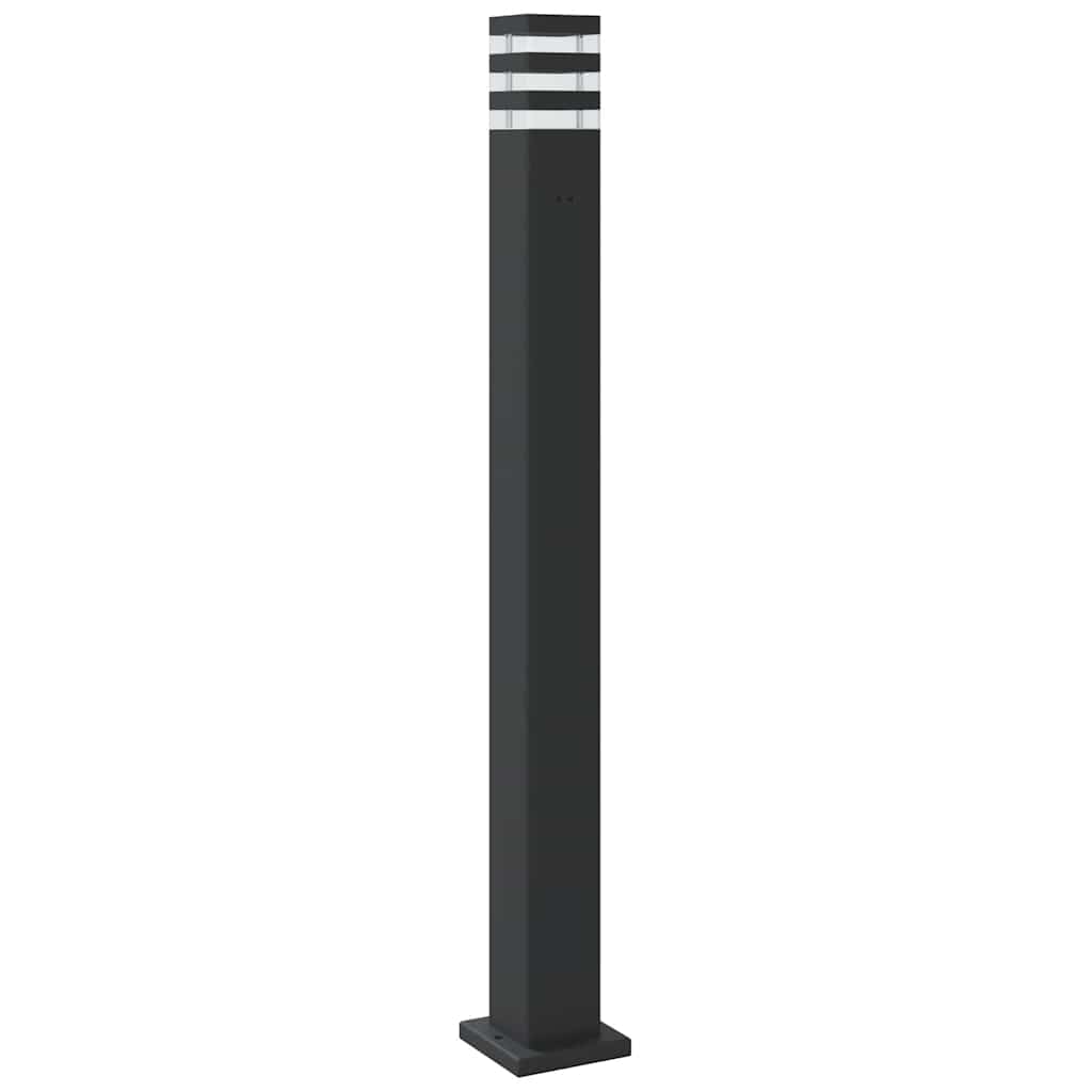 Venkovní stojací lampy s čidlem 3 ks černé 110 cm hliník