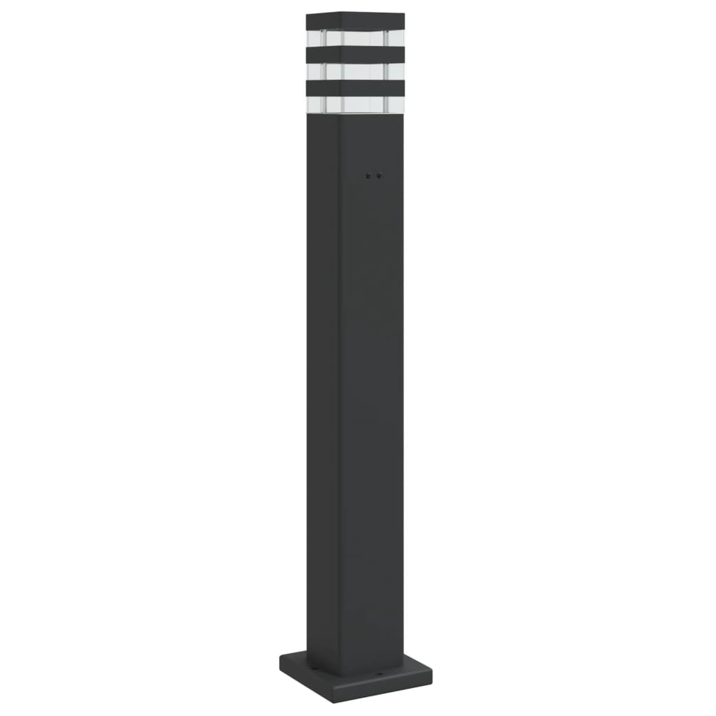 Venkovní stojací lampa se zásuvkou černá 80 cm hliník