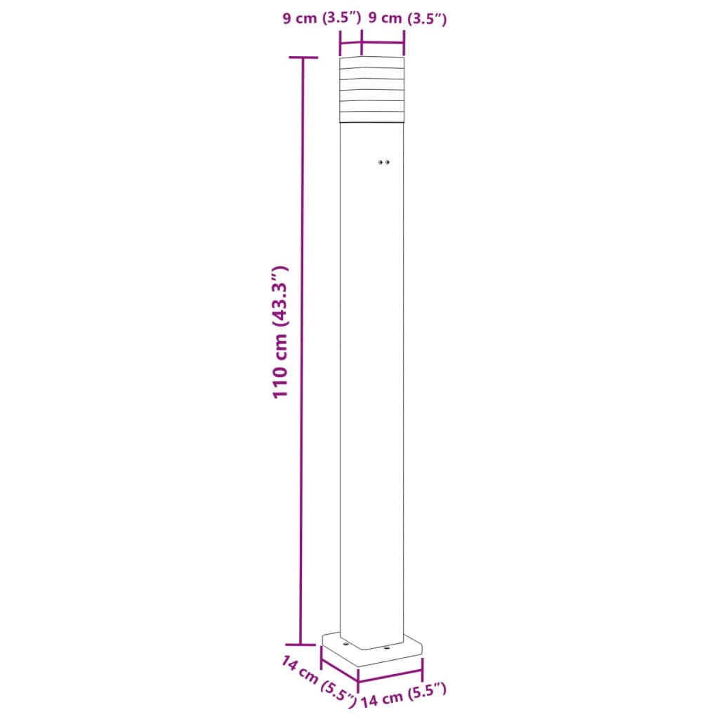 Venkovní stojací lampy se zásuvkou 3 ks černé 110 cm hliník