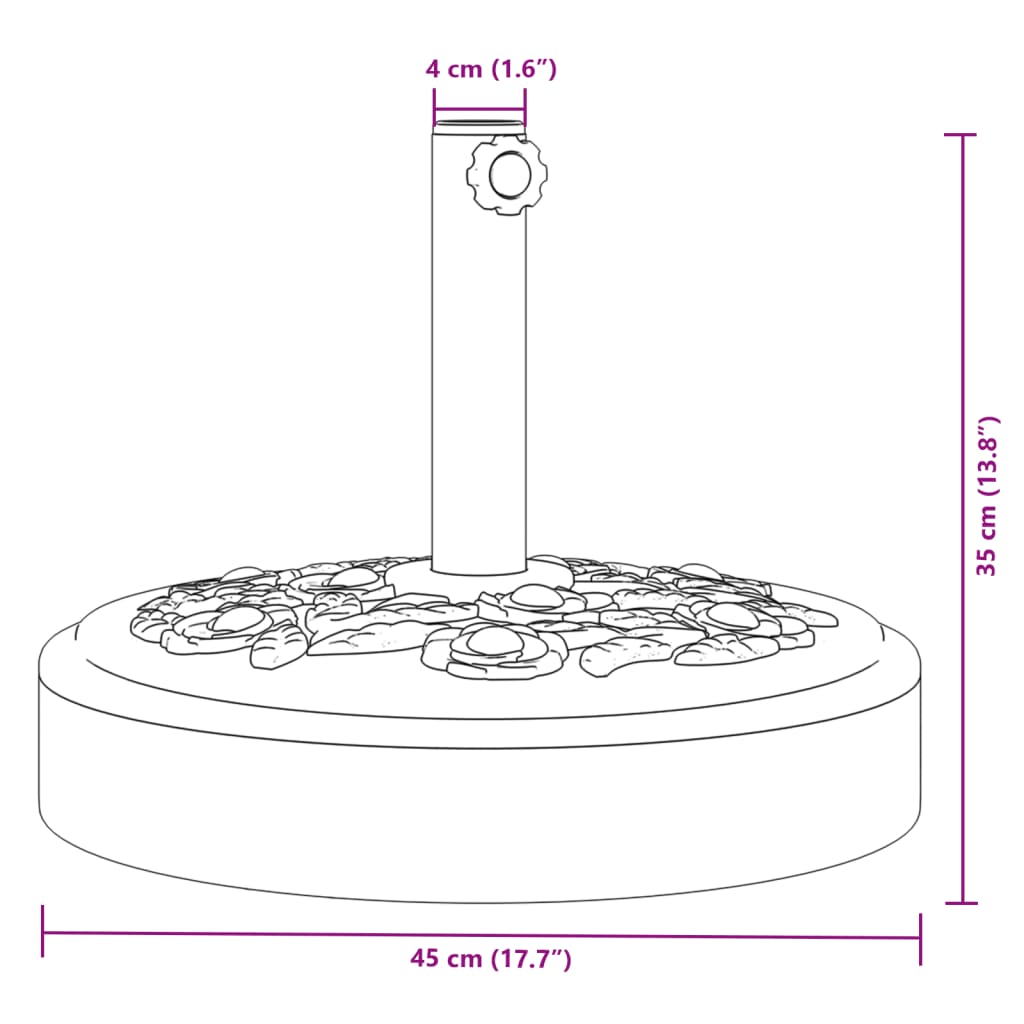 Stojan na slunečník pro tyč Ø 38 / 48 mm 25 kg kruhový