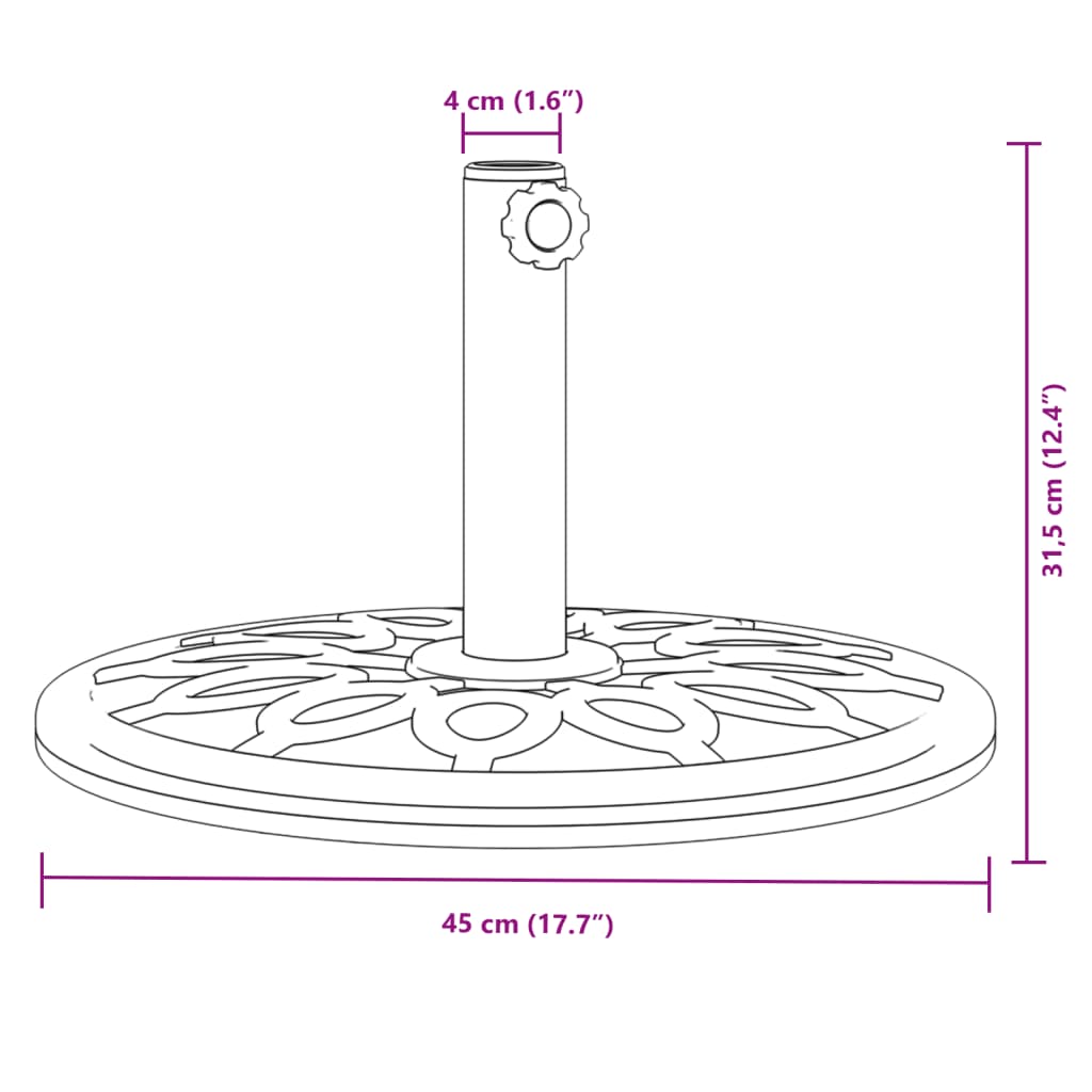 Stojan na slunečník pro tyč Ø 38 / 48 mm 12 kg kruhový