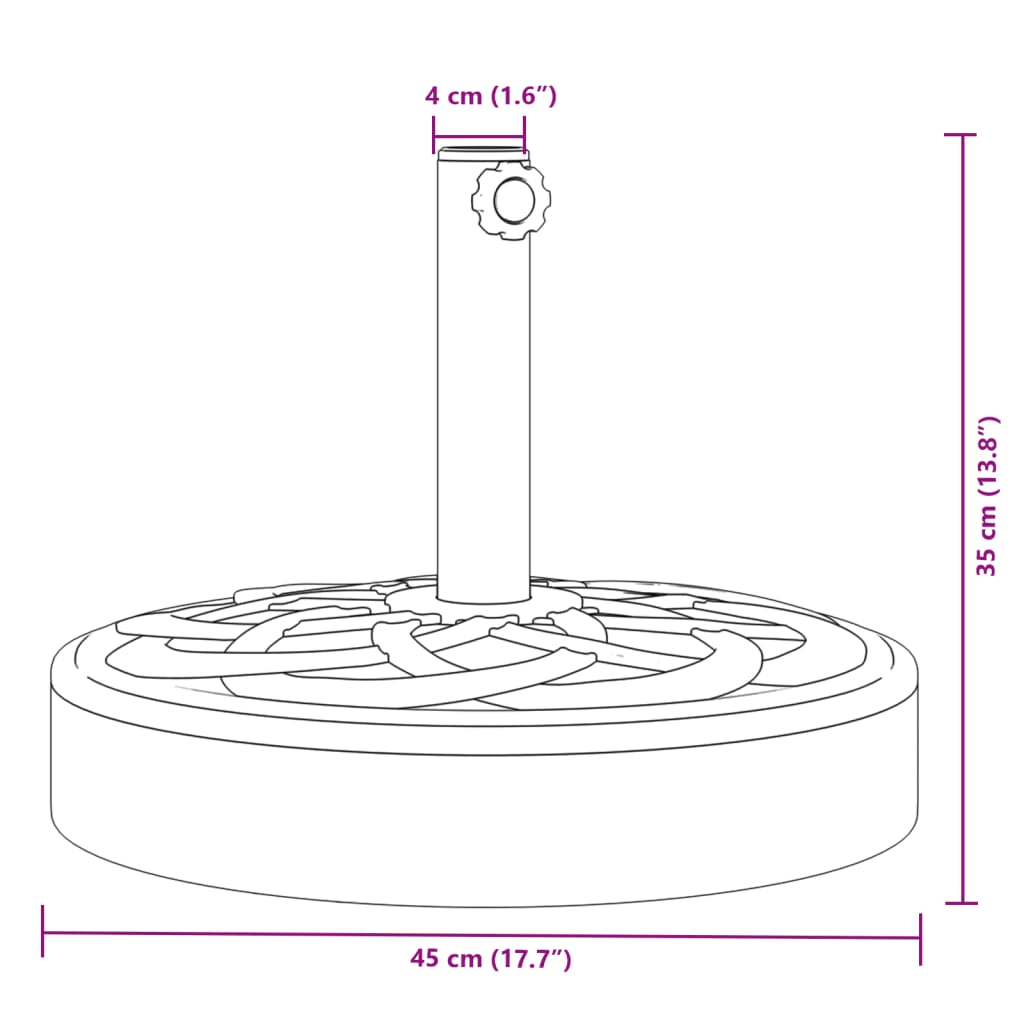 Stojan na slunečník pro tyč Ø 38 / 48 mm 25 kg kruhový