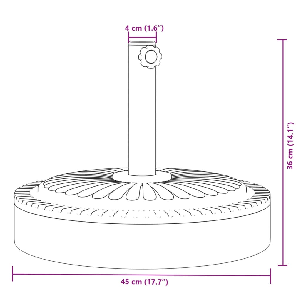 Stojan na slunečník pro tyč Ø 38 / 48 mm 25 kg kruhový