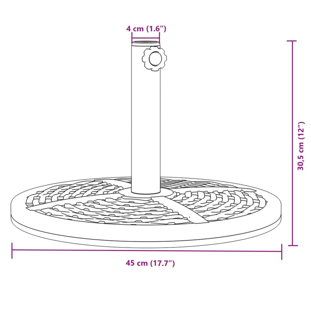 Stojan na slunečník pro tyč Ø 38 / 48 mm 12 kg kruhový