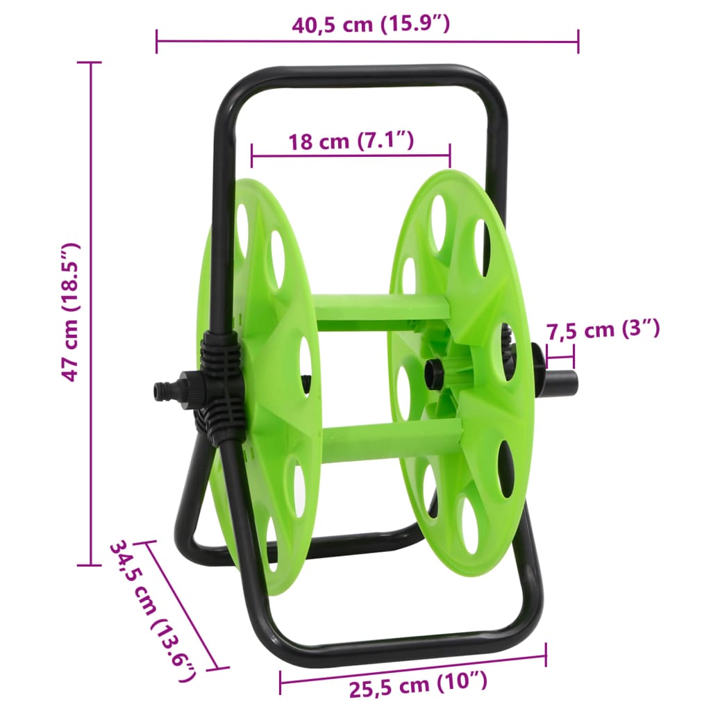 Volně stojící zelený hadicový naviják pro 45m 1/2" hadici ocel