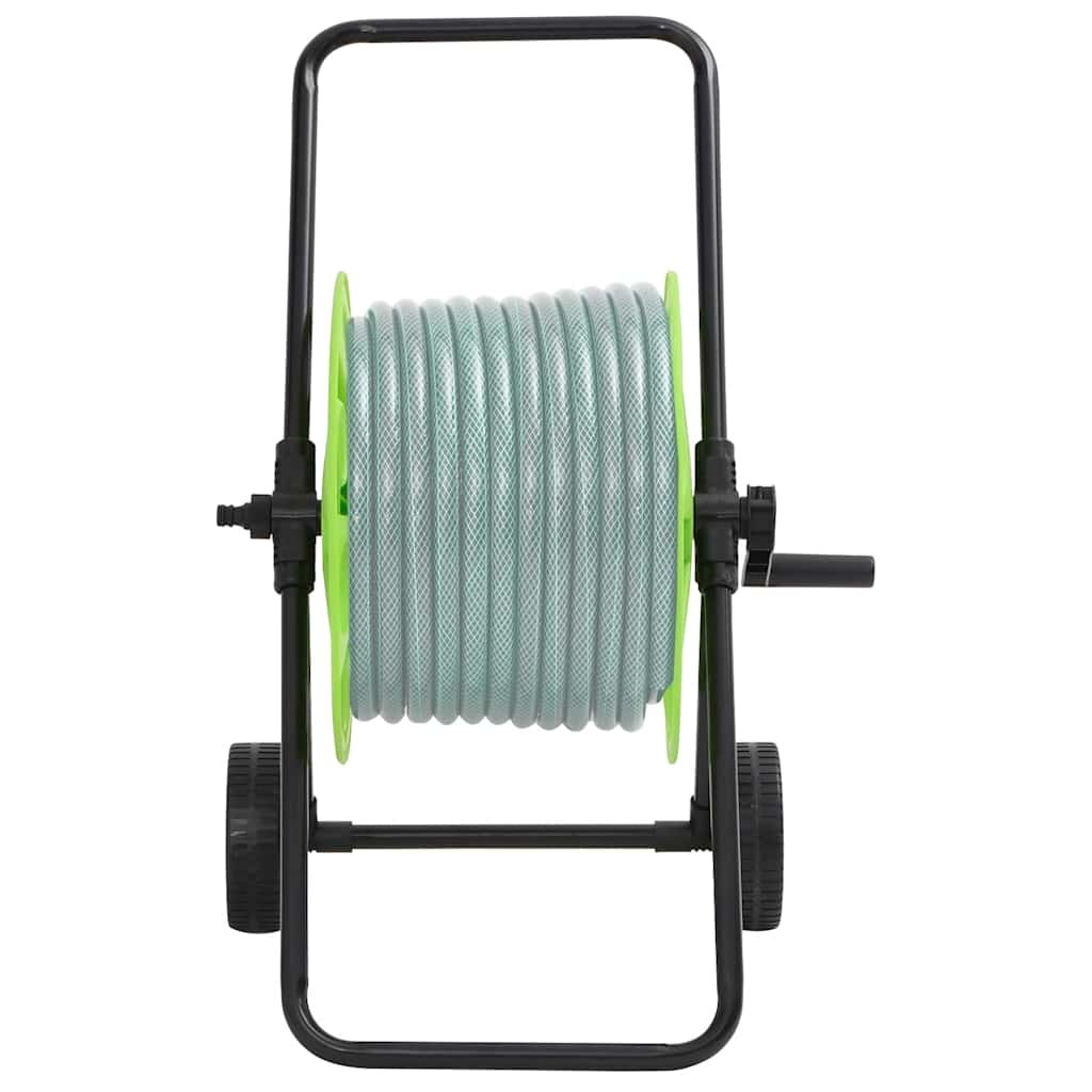 Zelený vozík s hadicovým navijákem pro 60 m 1/2" hadice ocel