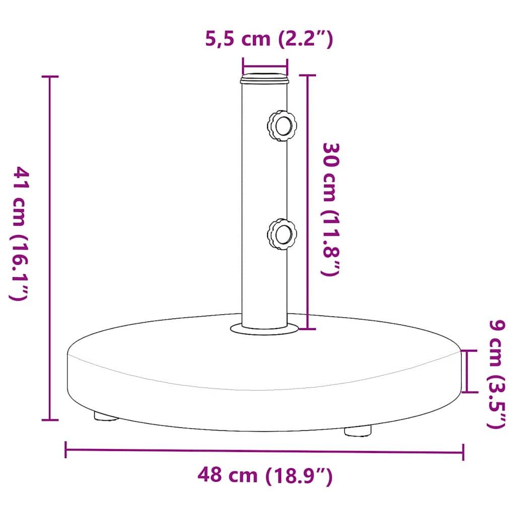 Stojan na slunečník pro tyč Ø 32 / 38 / 48 mm 25 kg kruhový