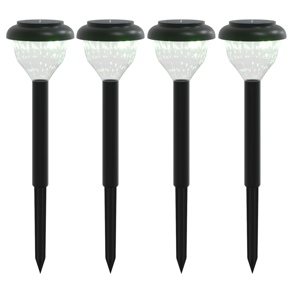 Solární osvětlení cesty se zemními hroty 4 ks teplé bílé a RGB