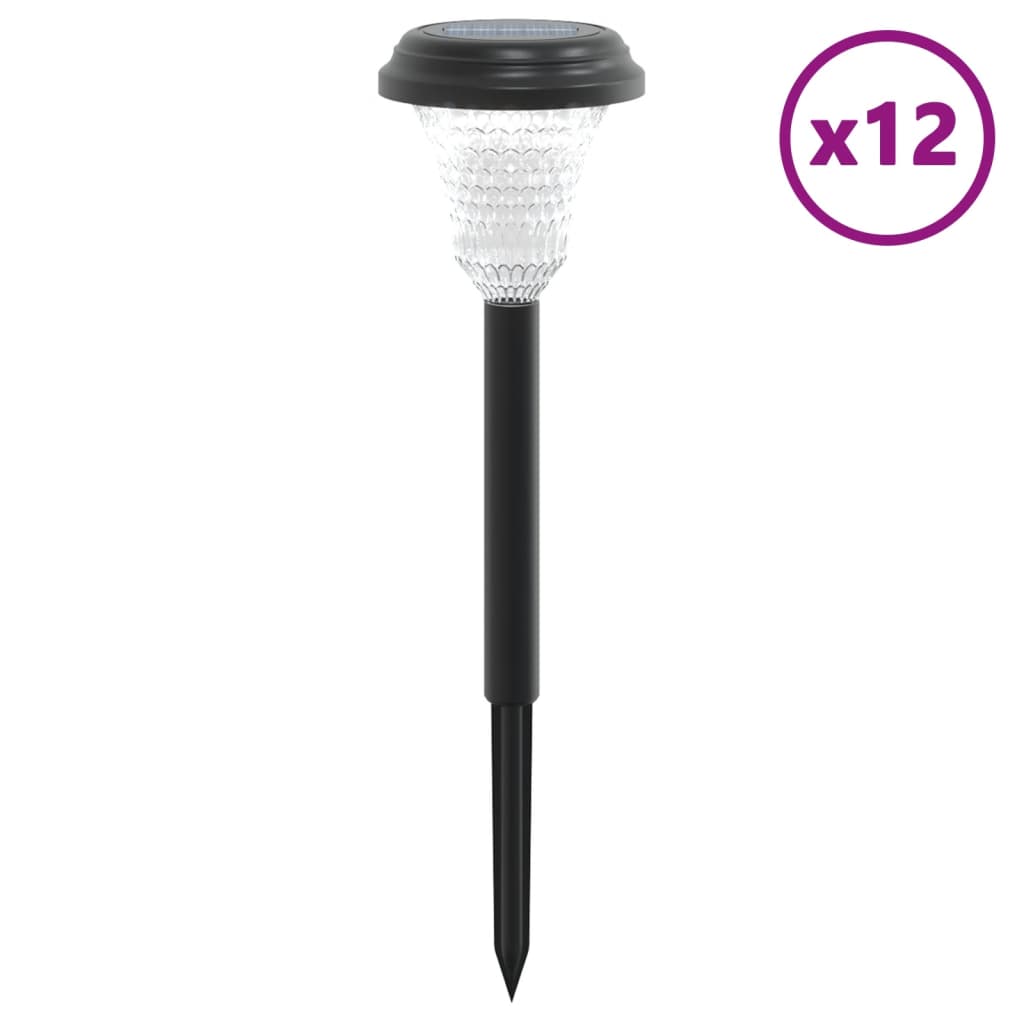 Solární osvětlení cesty se zemními hroty 12 ks bílé