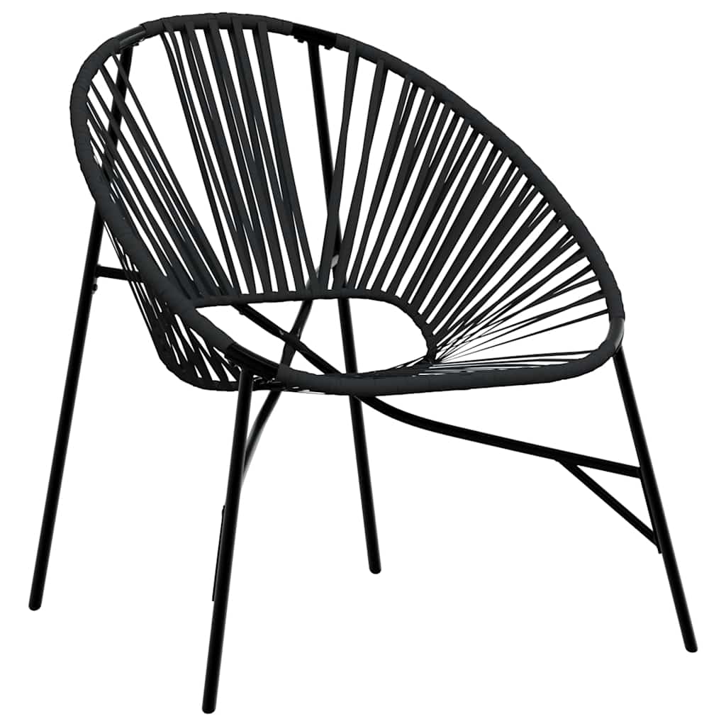 Zahradní vajíčková židle Black Poly Rattan