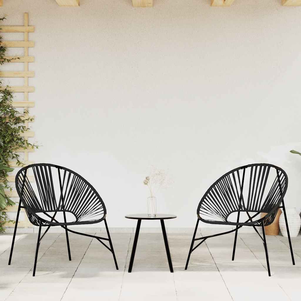 Zahradní vajíčková židle Black Poly Rattan