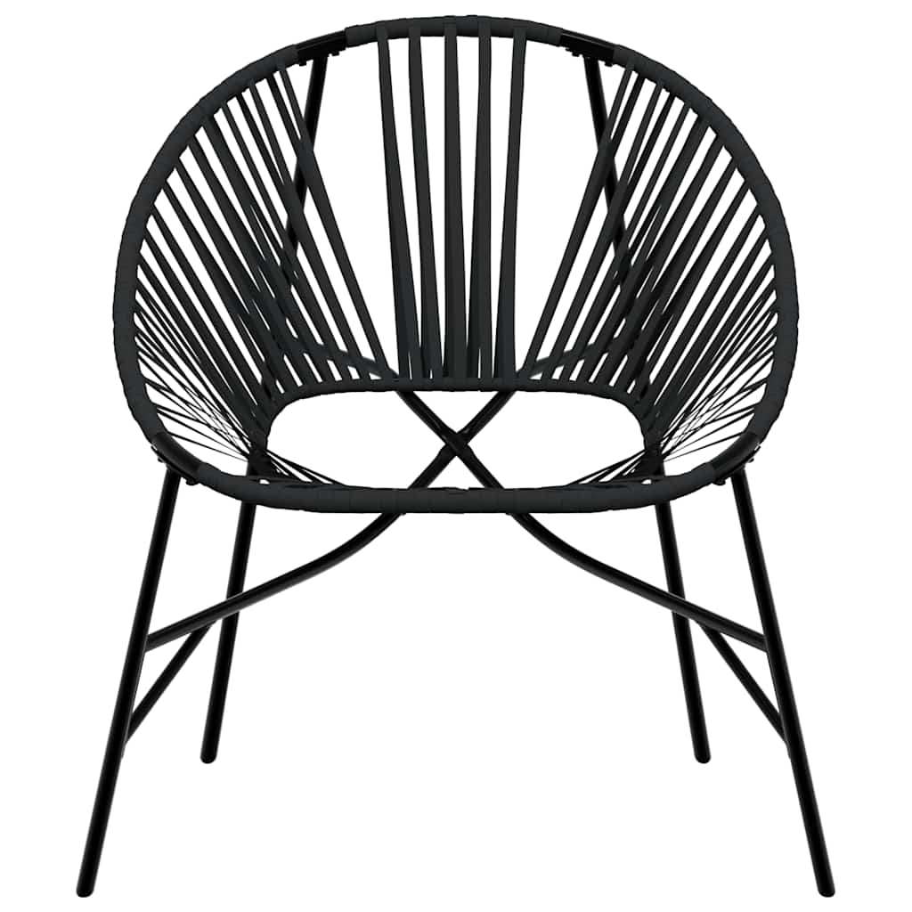 Zahradní vajíčková židle Black Poly Rattan