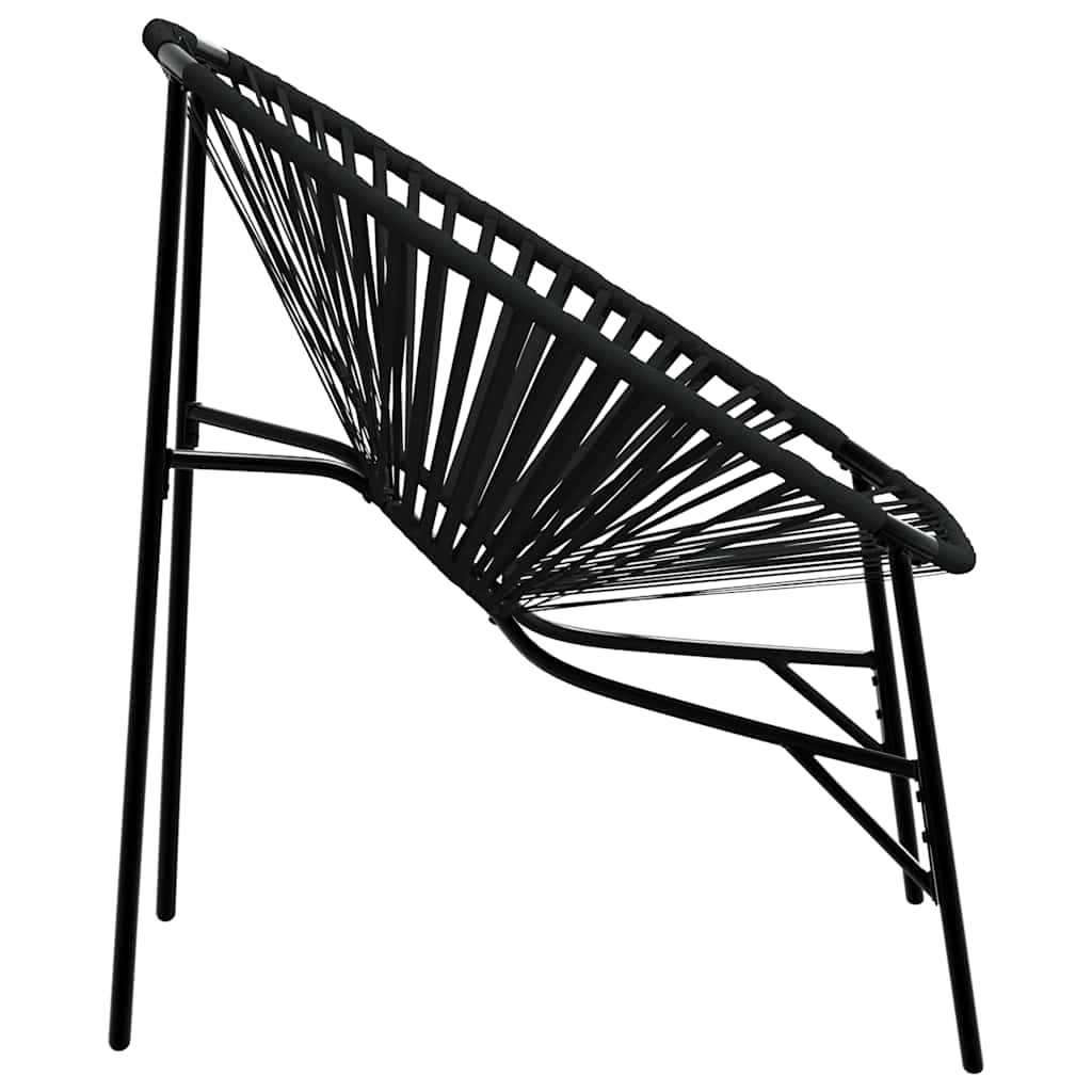 Zahradní vajíčková židle Black Poly Rattan