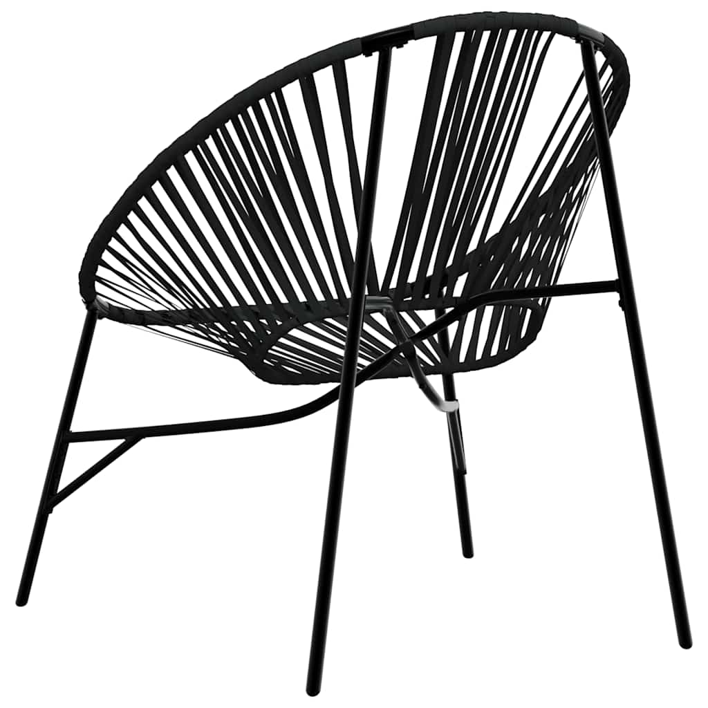 Zahradní vajíčková židle Black Poly Rattan