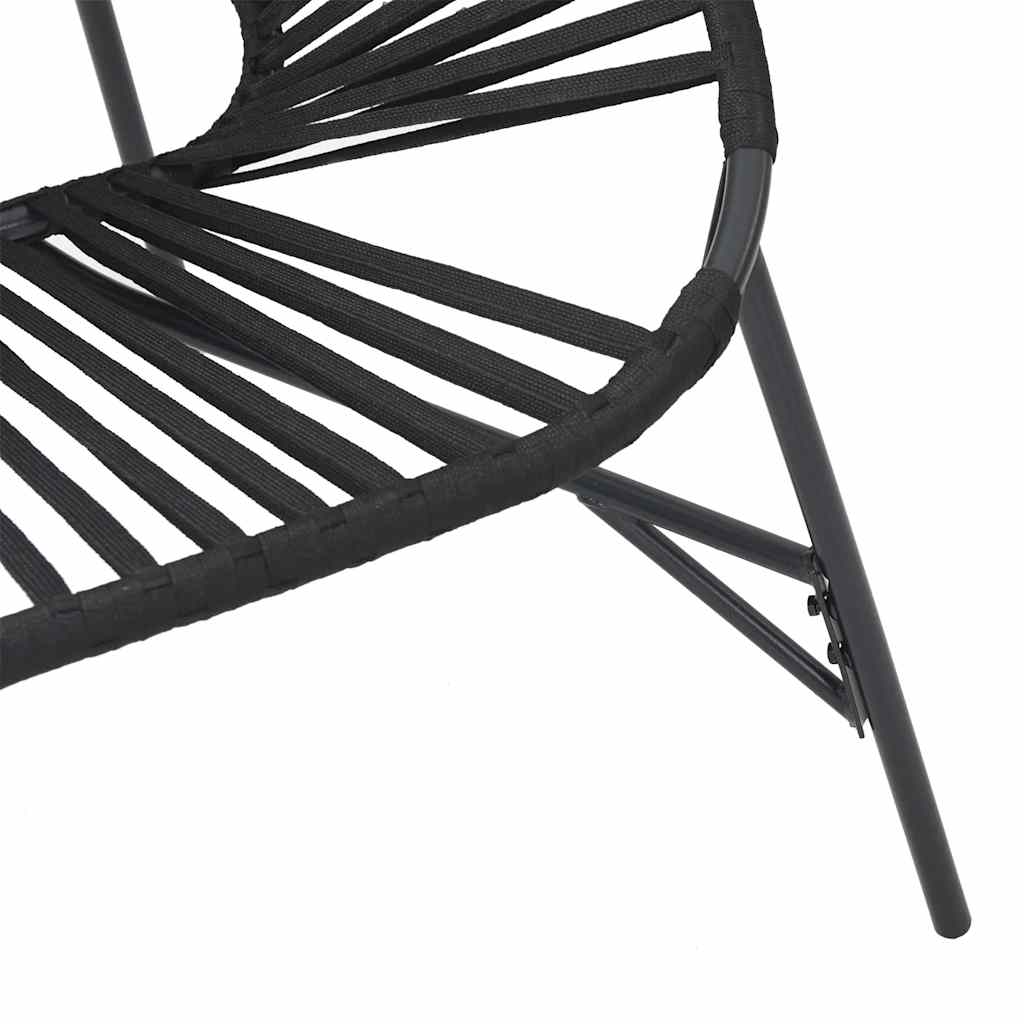 Zahradní vajíčková židle Black Poly Rattan