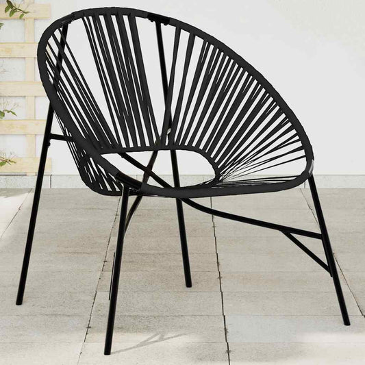 Zahradní vajíčková židle Black Poly Rattan