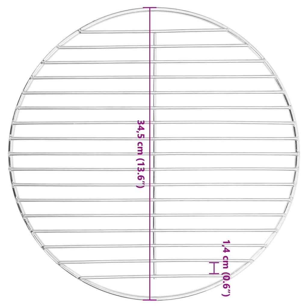 Grilovací rošt kulatý Ø 34,5 cm 304 nerezová ocel