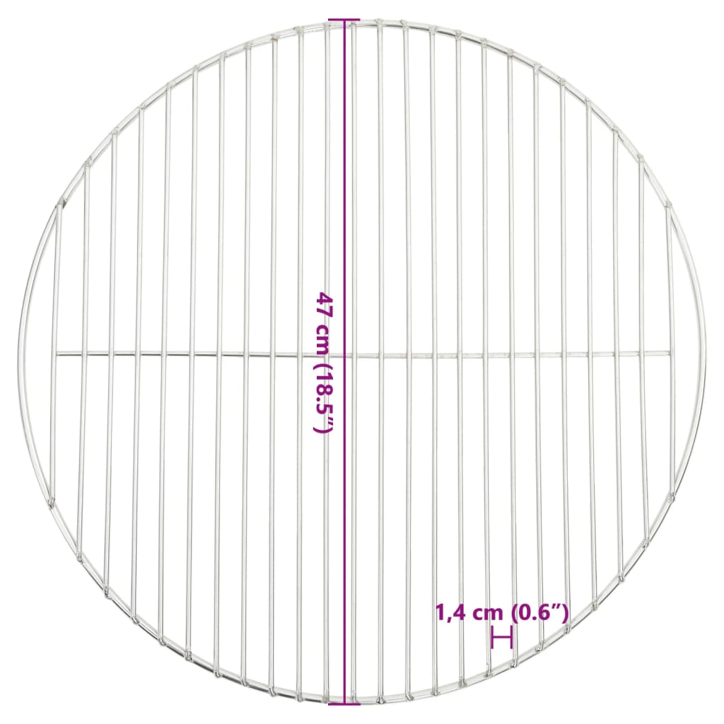 Grilovací rošt kulatý Ø 47 cm 304 nerezová ocel