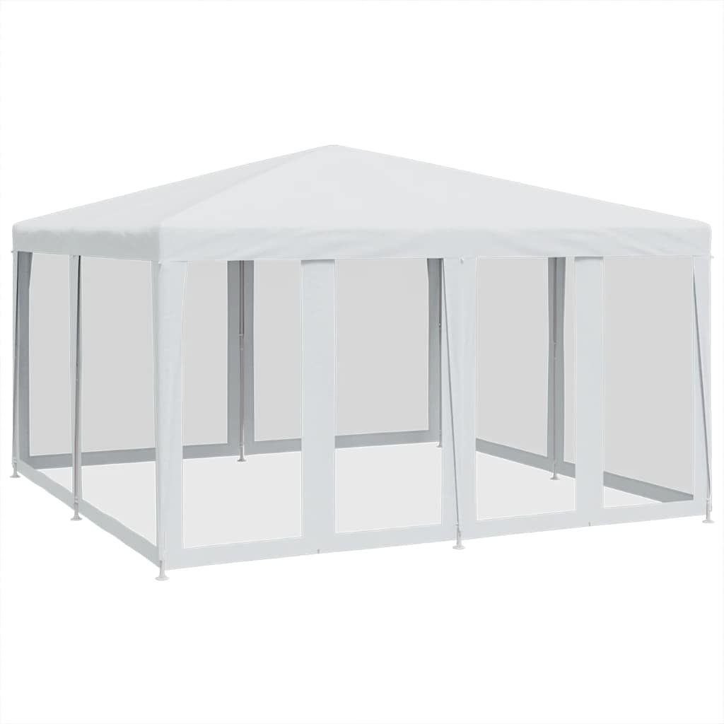 Party stan s 8 síťovanými bočnicemi bílý 4 x 4 m HDPE