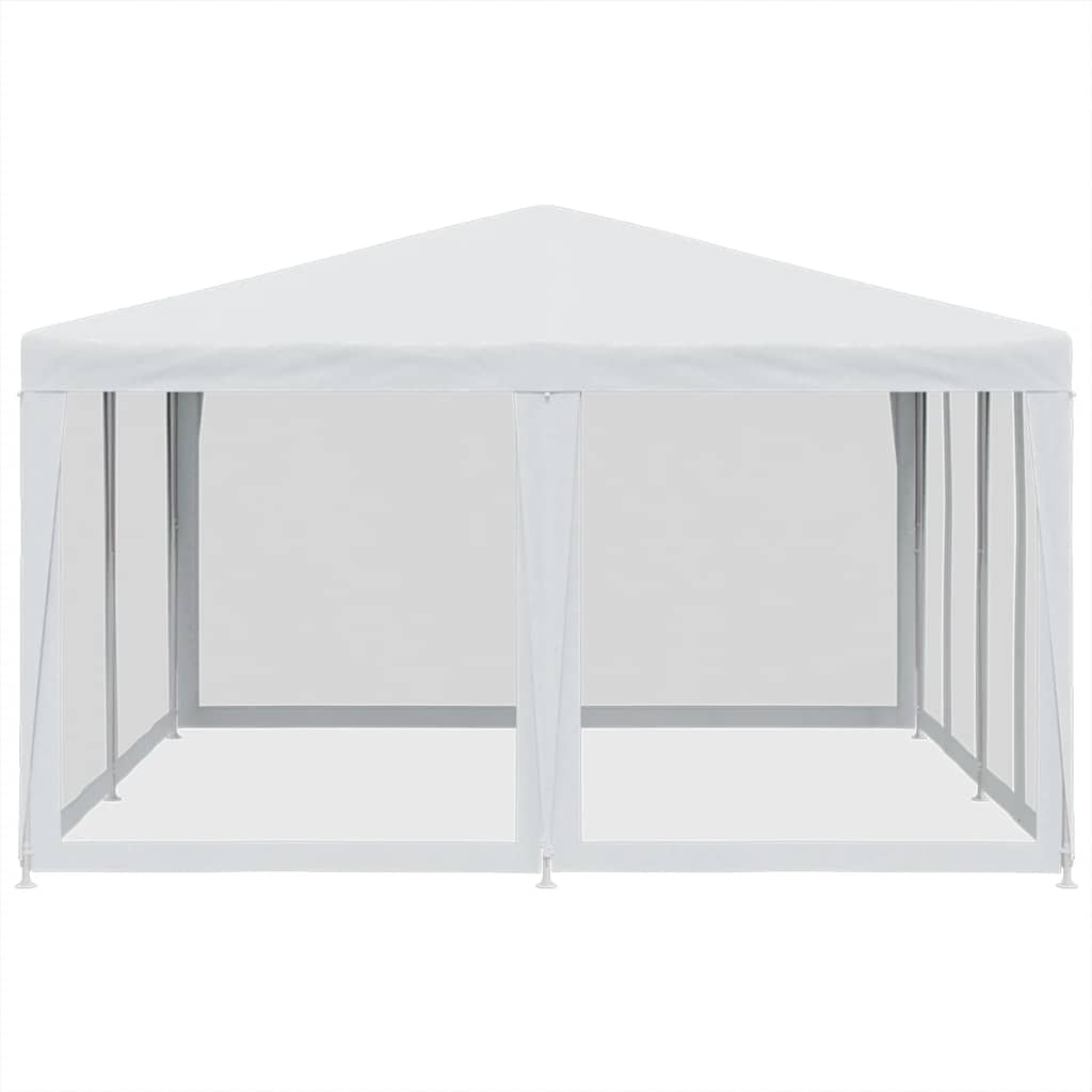 Party stan s 8 síťovanými bočnicemi bílý 4 x 4 m HDPE
