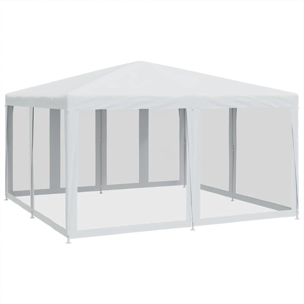 Party stan s 8 síťovanými bočnicemi bílý 4 x 4 m HDPE