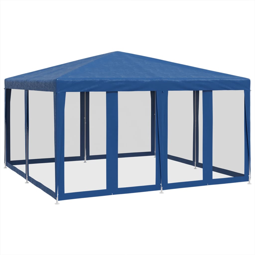 Party stan s 8 síťovanými bočnicemi modrý 4 x 4 m HDPE