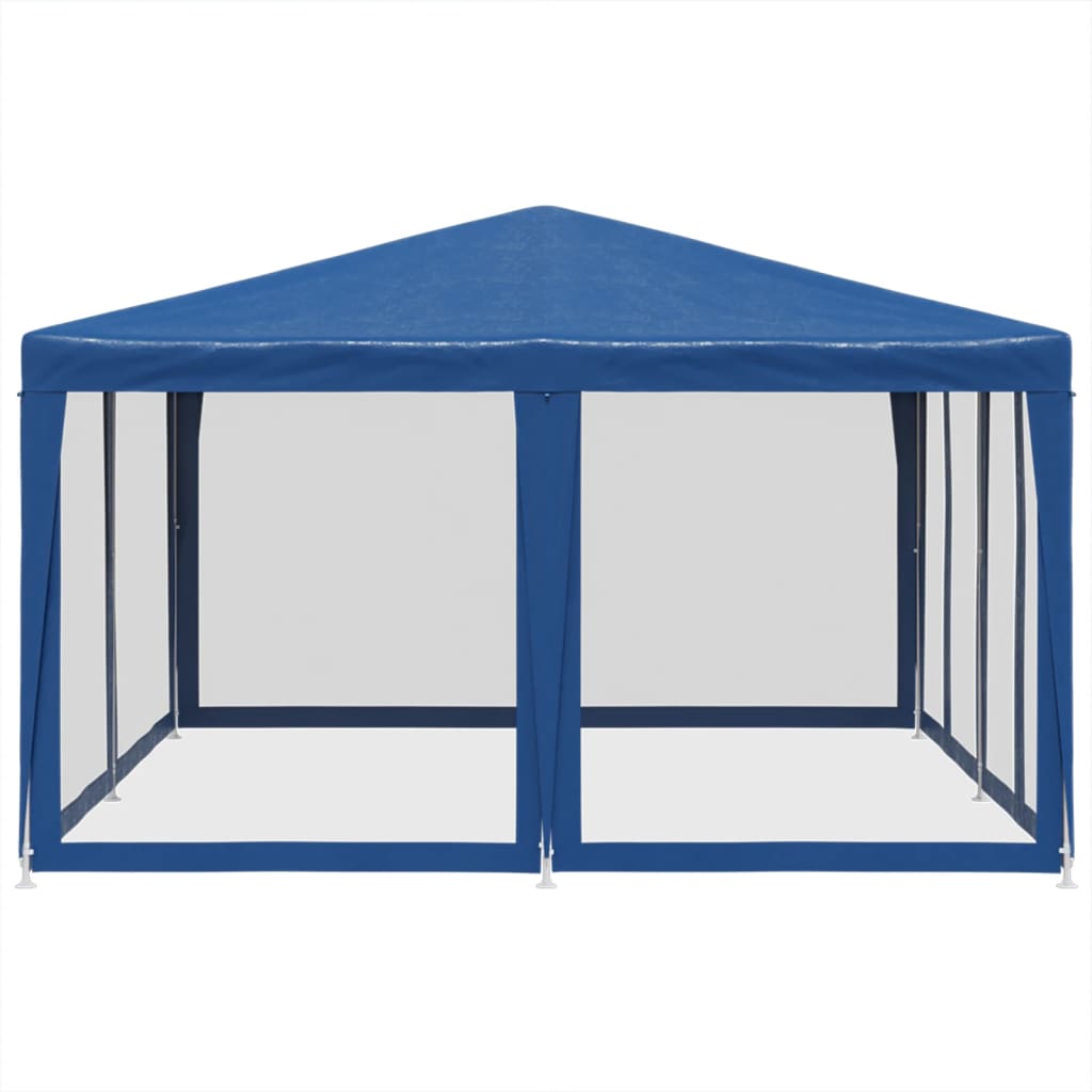 Party stan s 8 síťovanými bočnicemi modrý 4 x 4 m HDPE