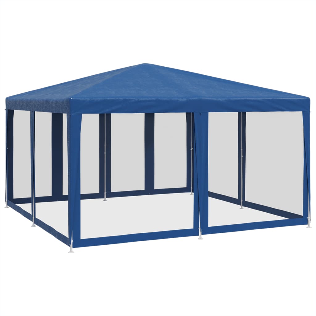 Party stan s 8 síťovanými bočnicemi modrý 4 x 4 m HDPE