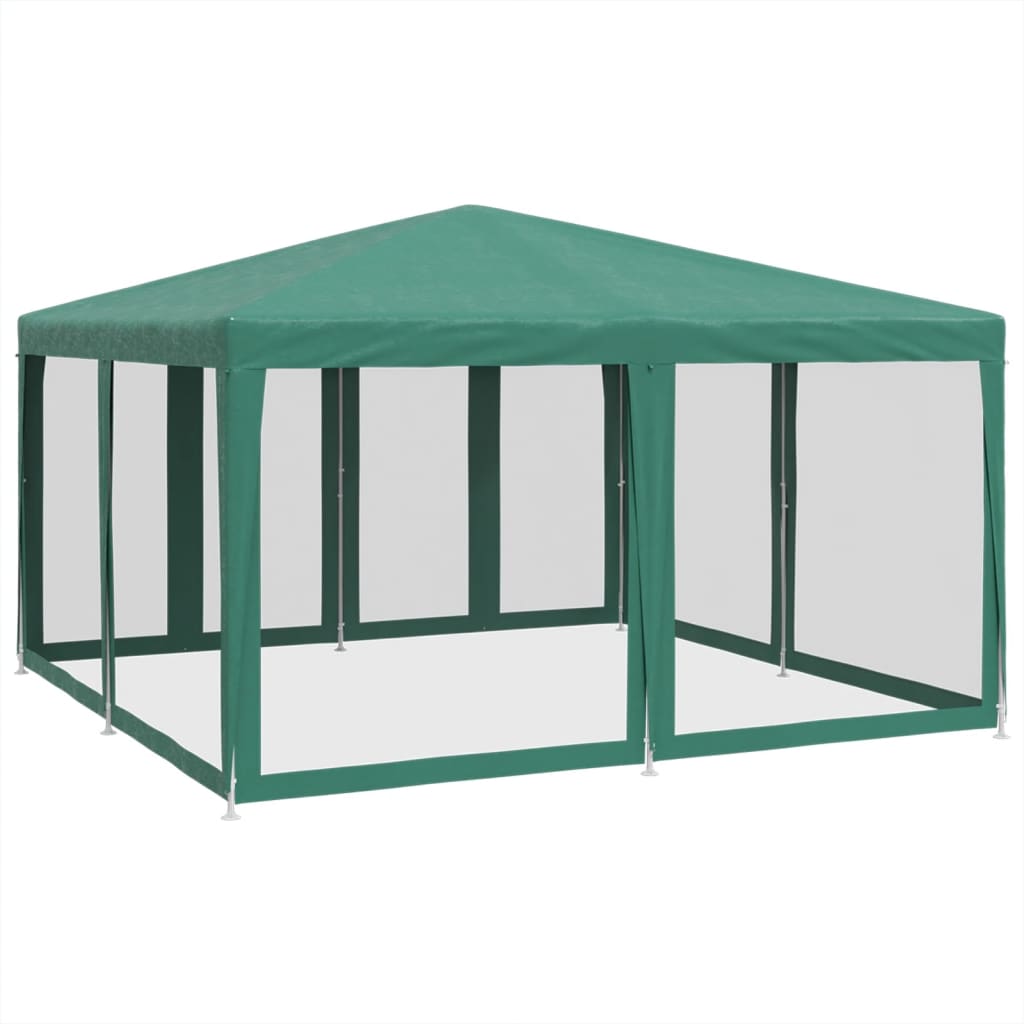 Party stan s 8 síťovanými bočnicemi zelený 4 x 4 m HDPE