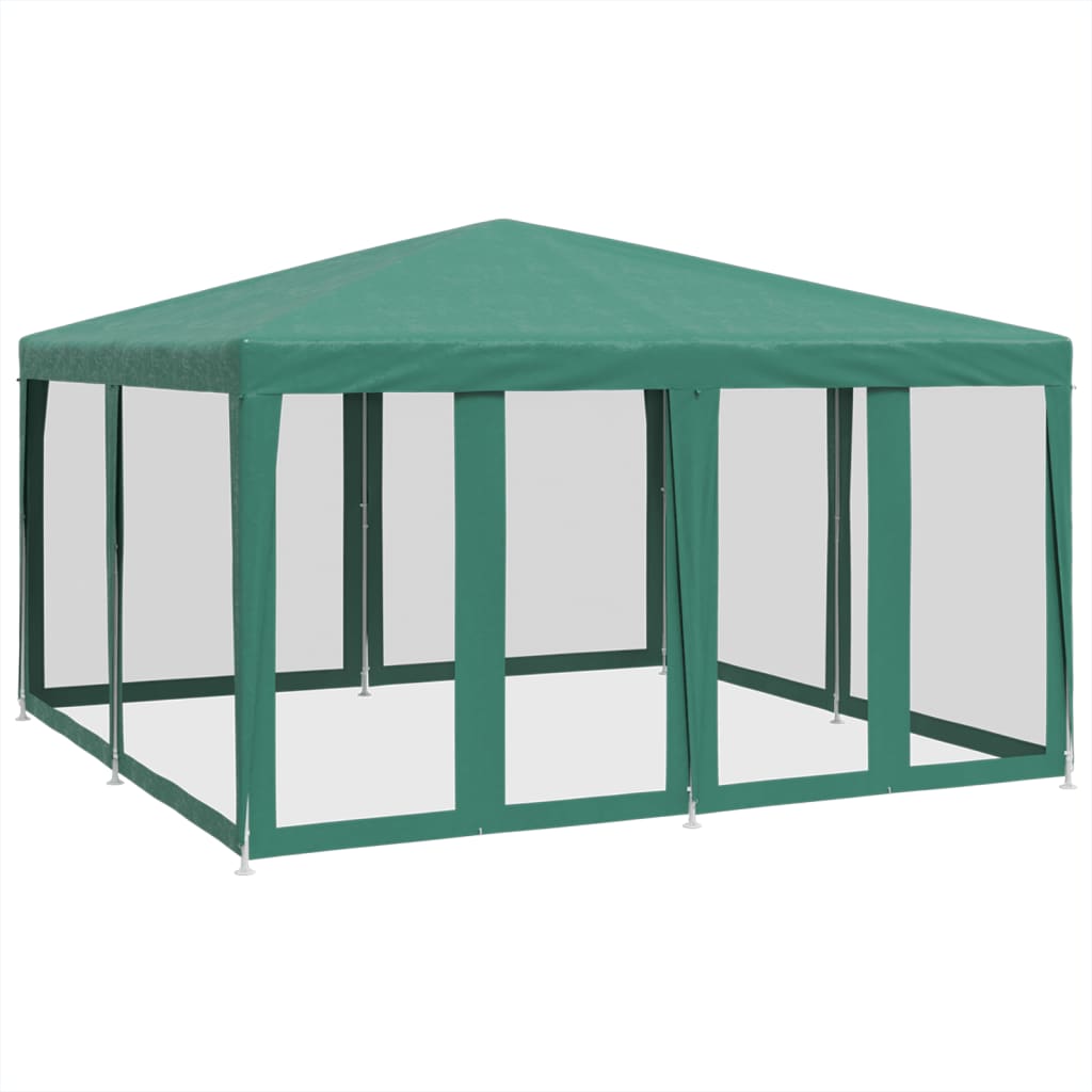 Party stan s 8 síťovanými bočnicemi zelený 4 x 4 m HDPE