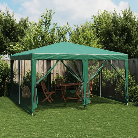 Party stan s 8 síťovanými bočnicemi zelený 4 x 4 m HDPE