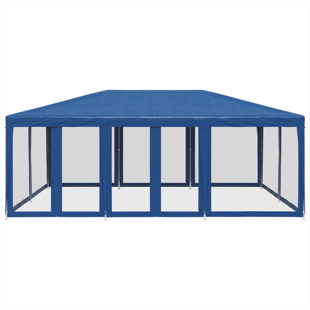 Party stan s 12 síťovanými bočnicemi modrý 6 x 4 m HDPE