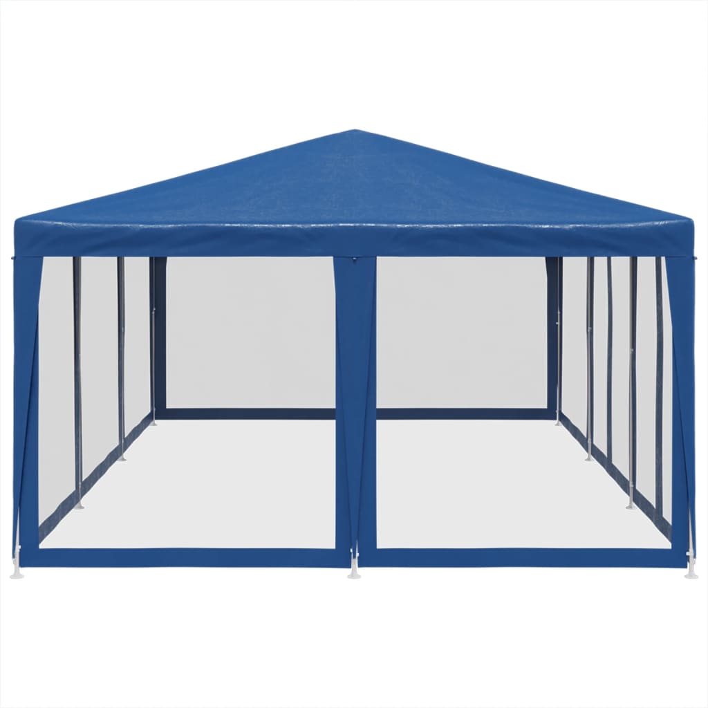 Party stan s 12 síťovanými bočnicemi modrý 6 x 4 m HDPE
