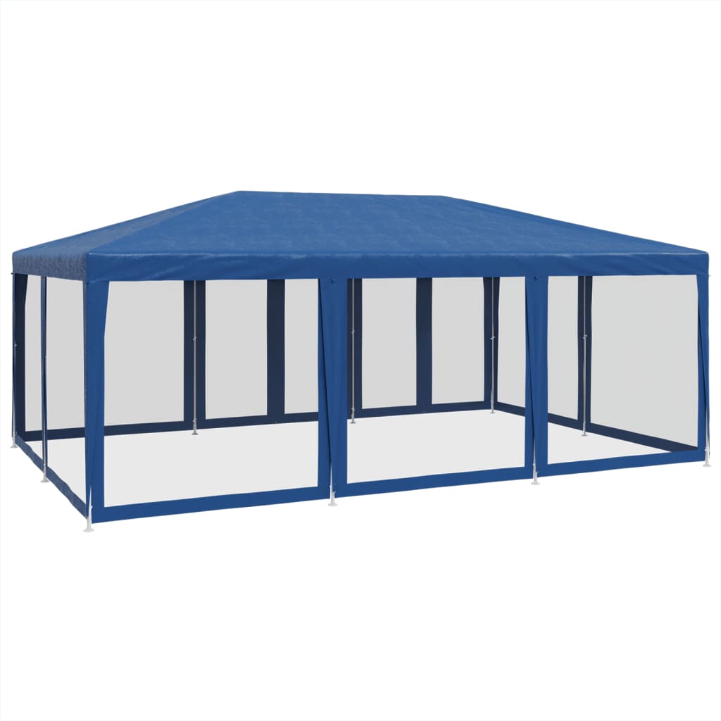 Party stan s 12 síťovanými bočnicemi modrý 6 x 4 m HDPE