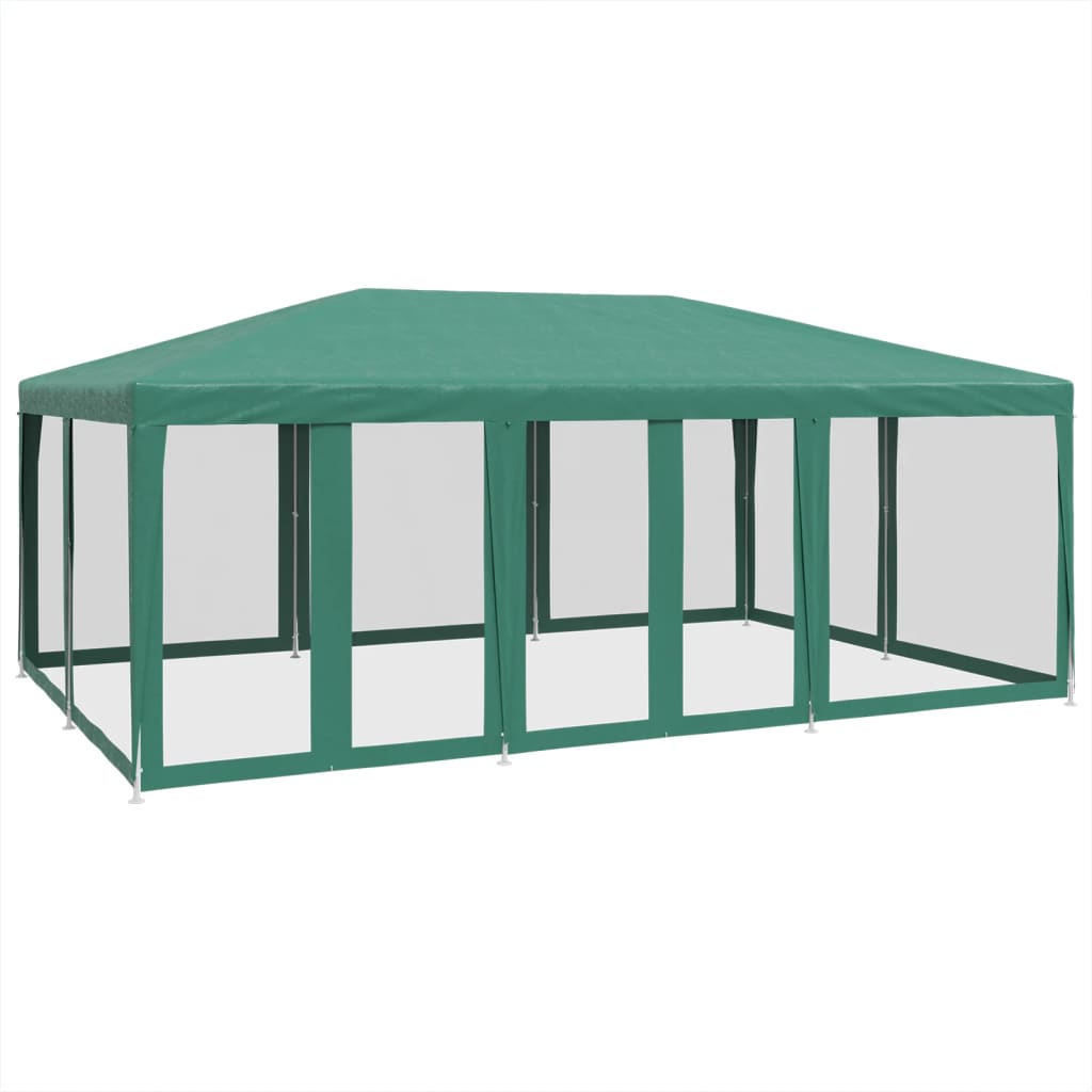 Party stan s 10 síťovanými bočnicemi zelený 6 x 4 m HDPE