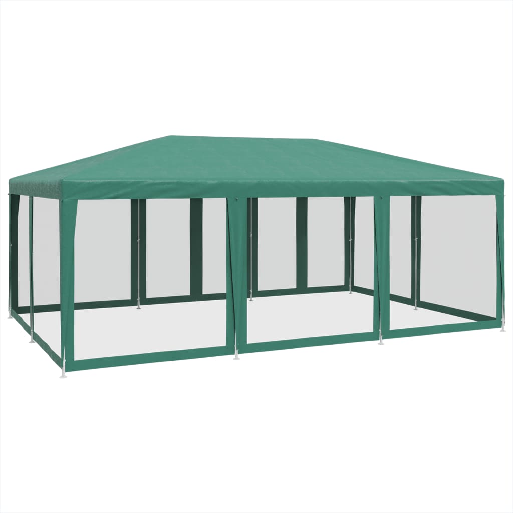 Party stan s 10 síťovanými bočnicemi zelený 6 x 4 m HDPE